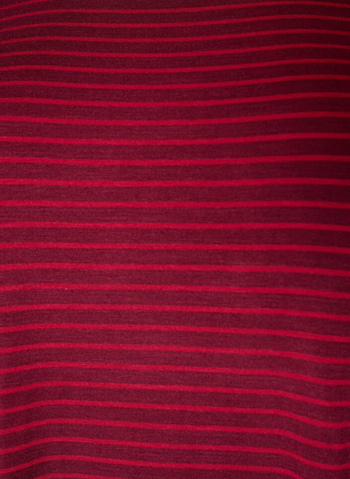 Striped T-shirt in viscose with a round neck, Red, Packshot image number 2