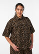 Denim shirt with leopard print and short sleeves, Brown, Model image number 0