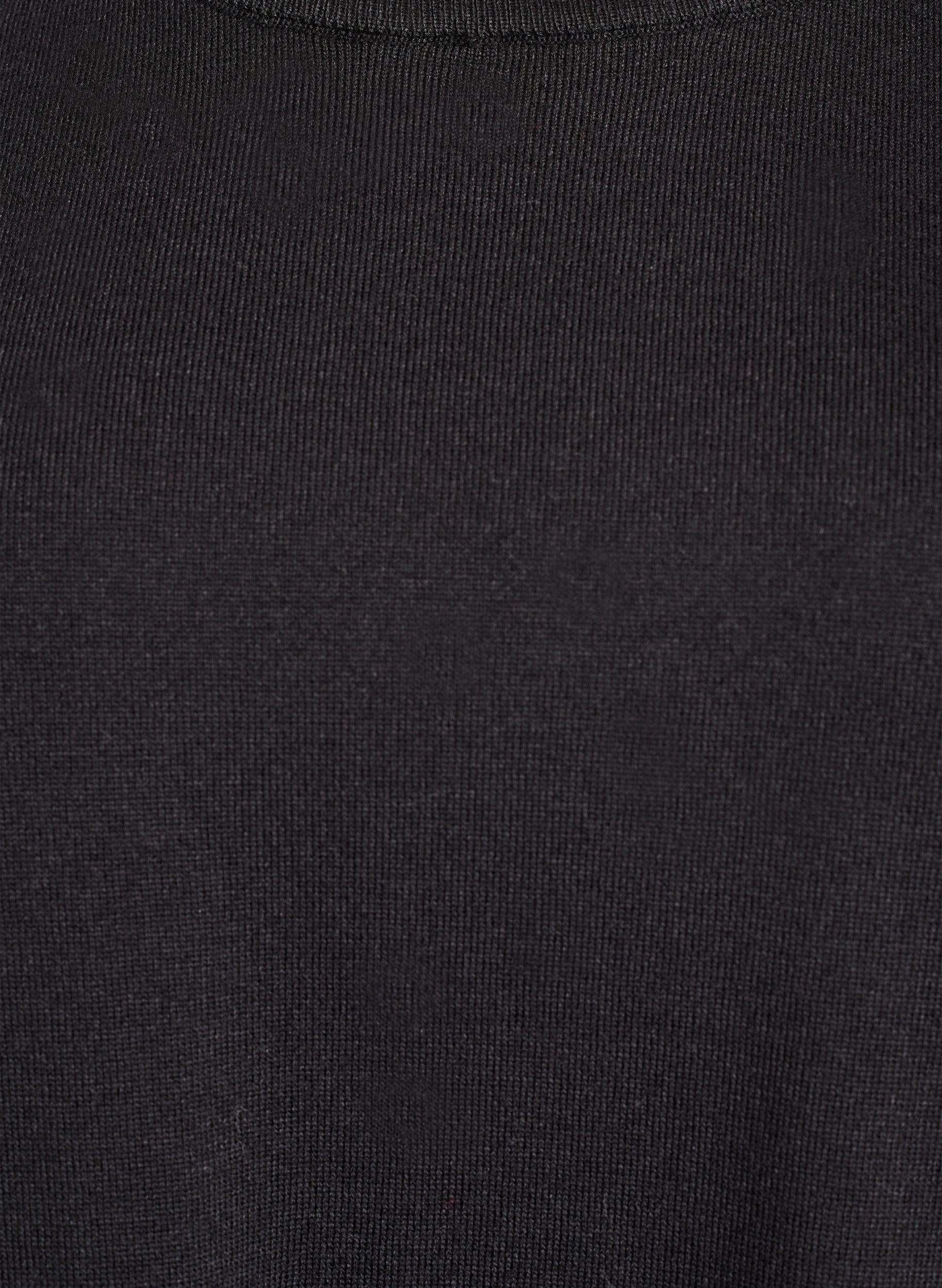 Zizzifashion Fine-knit blouse with short sleeves, Black, Packshot image number 2