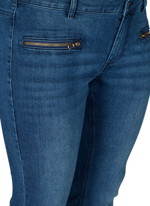 Extra slim Sanna jeans with zipper details, Blue denim, Packshot image number 2