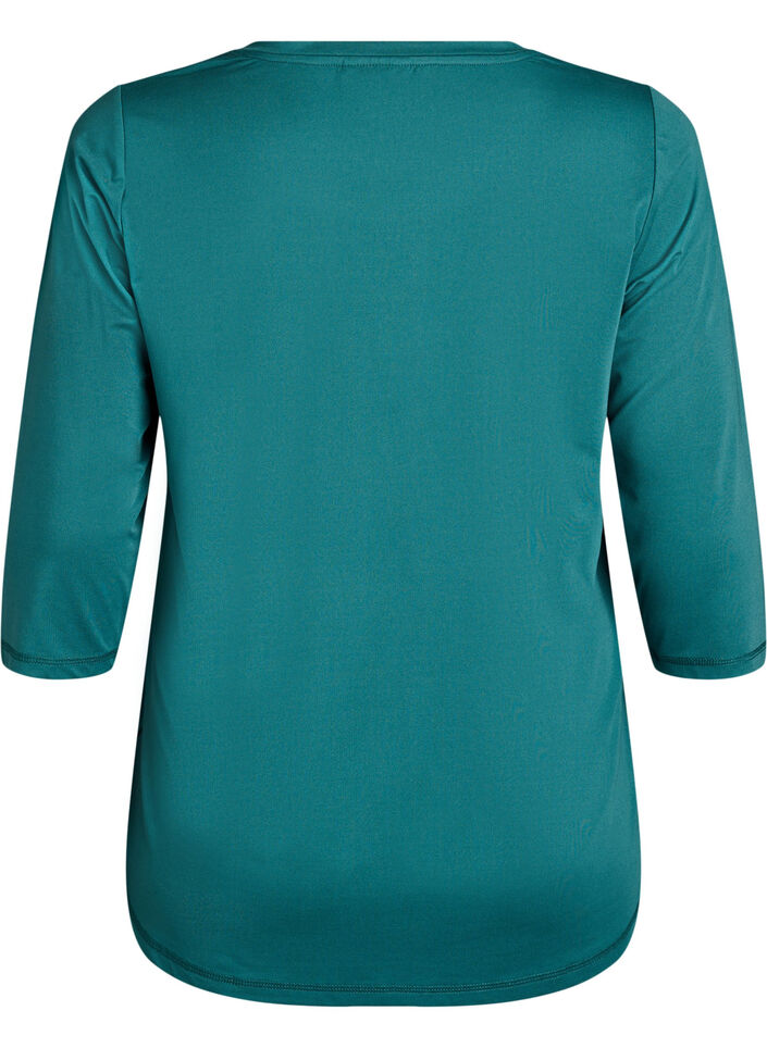 Workout top with 3/4 sleeves, Green, Packshot image number 1