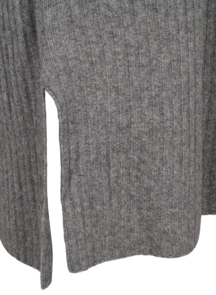 Long knit dress with turtleneck, Medium Grey Mel., Packshot image number 3