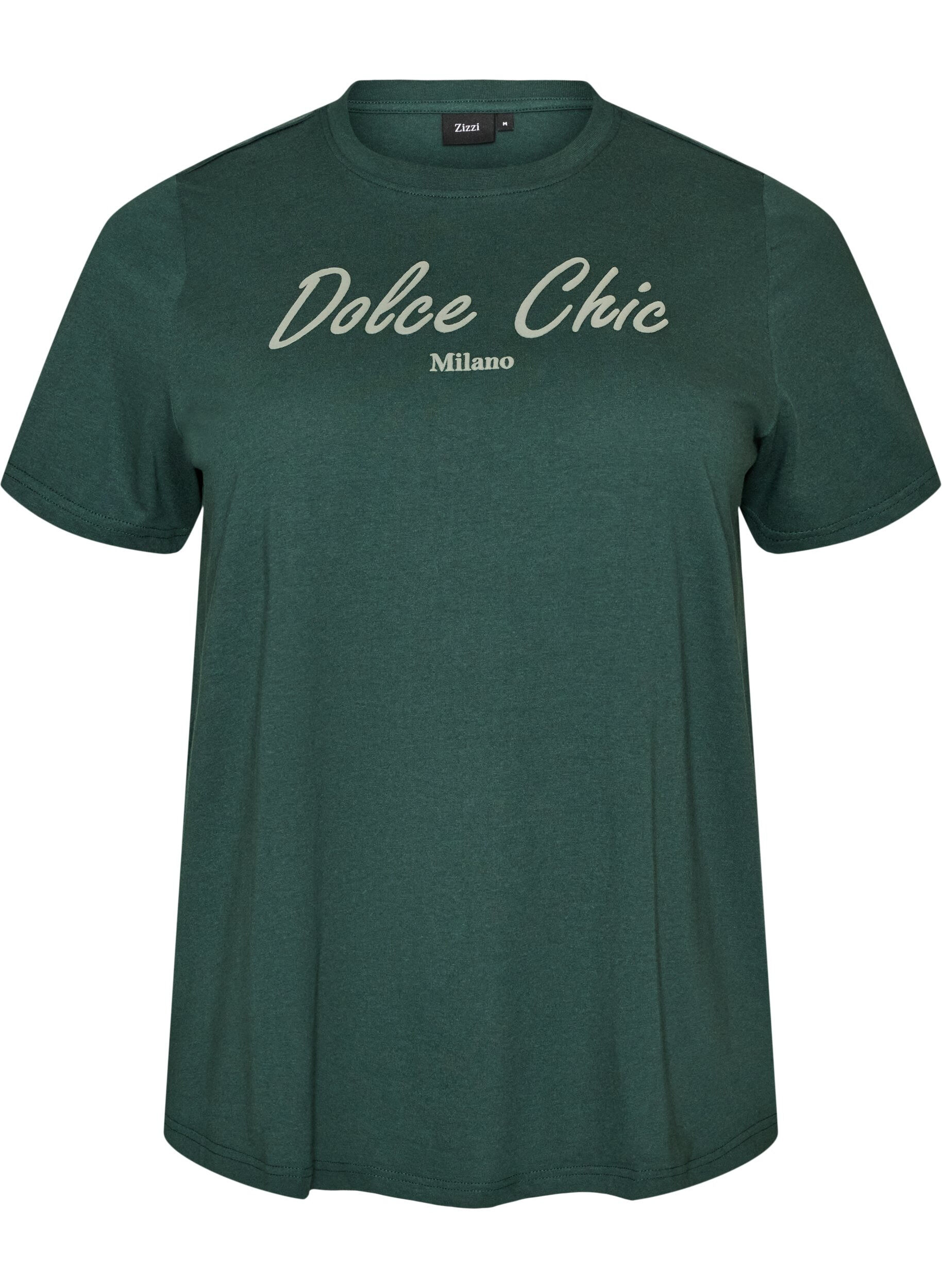 ZizzifashionT-shirt in organic cotton with print, Green, Packshot image number 0