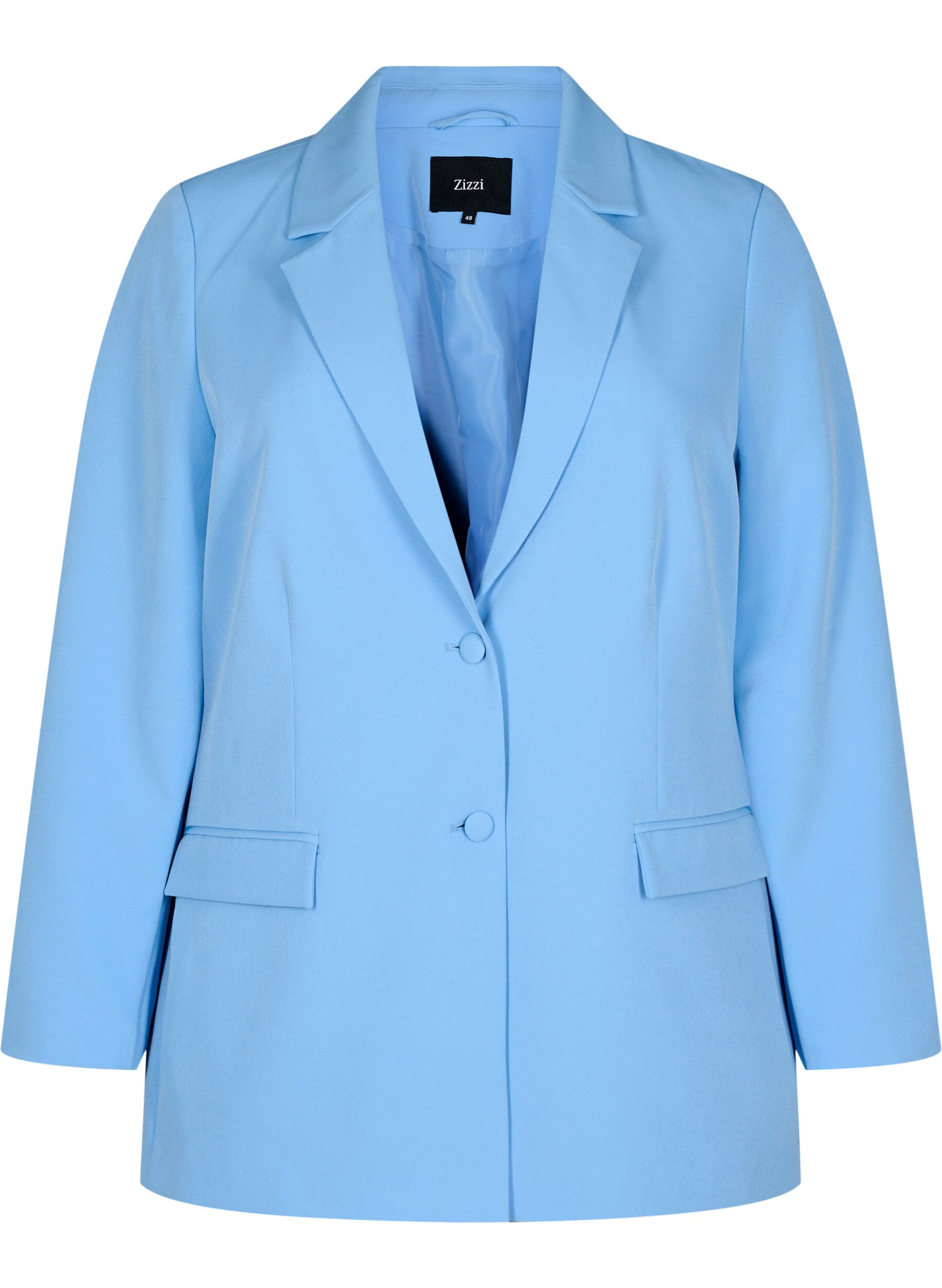 Zizzifashion Classic blazer with button closure, Light Blue, Packshot image number 0