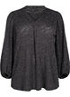 Long-sleeved blouse with glitter and pattern, Grey, Packshot image number 0