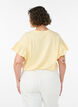 Organic cotton T-shirt with ruffle sleeves, Yellow, Model image number 2