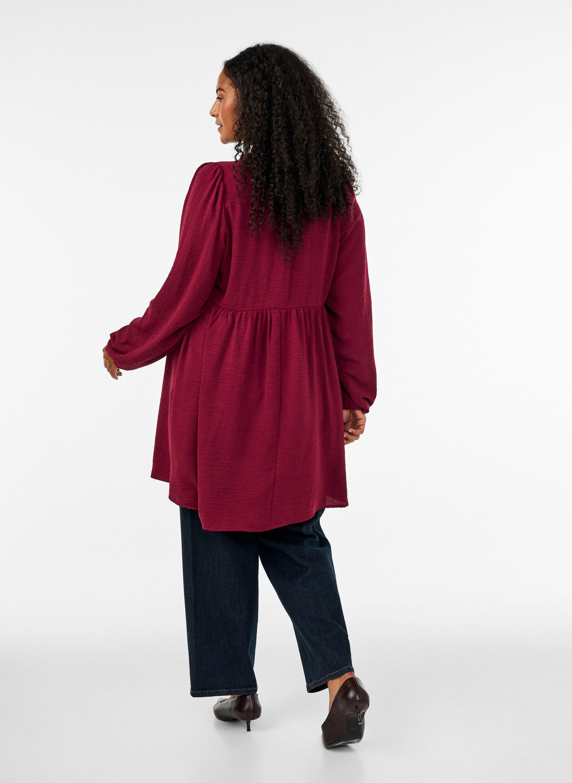 ZizzifashionA-line dress with an empire line, Red, Model image number 2