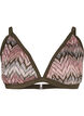Patterned triangle bikini top, Beech AOP, Packshot image number 0