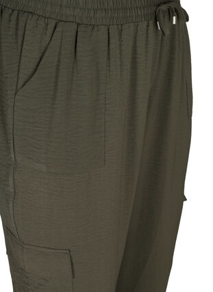 Loose trousers with large pockets, Black Olive, Packshot image number 2