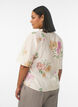Floral blouse with a ruffle collar and 1/2 sleeves, Beige, Model image number 2