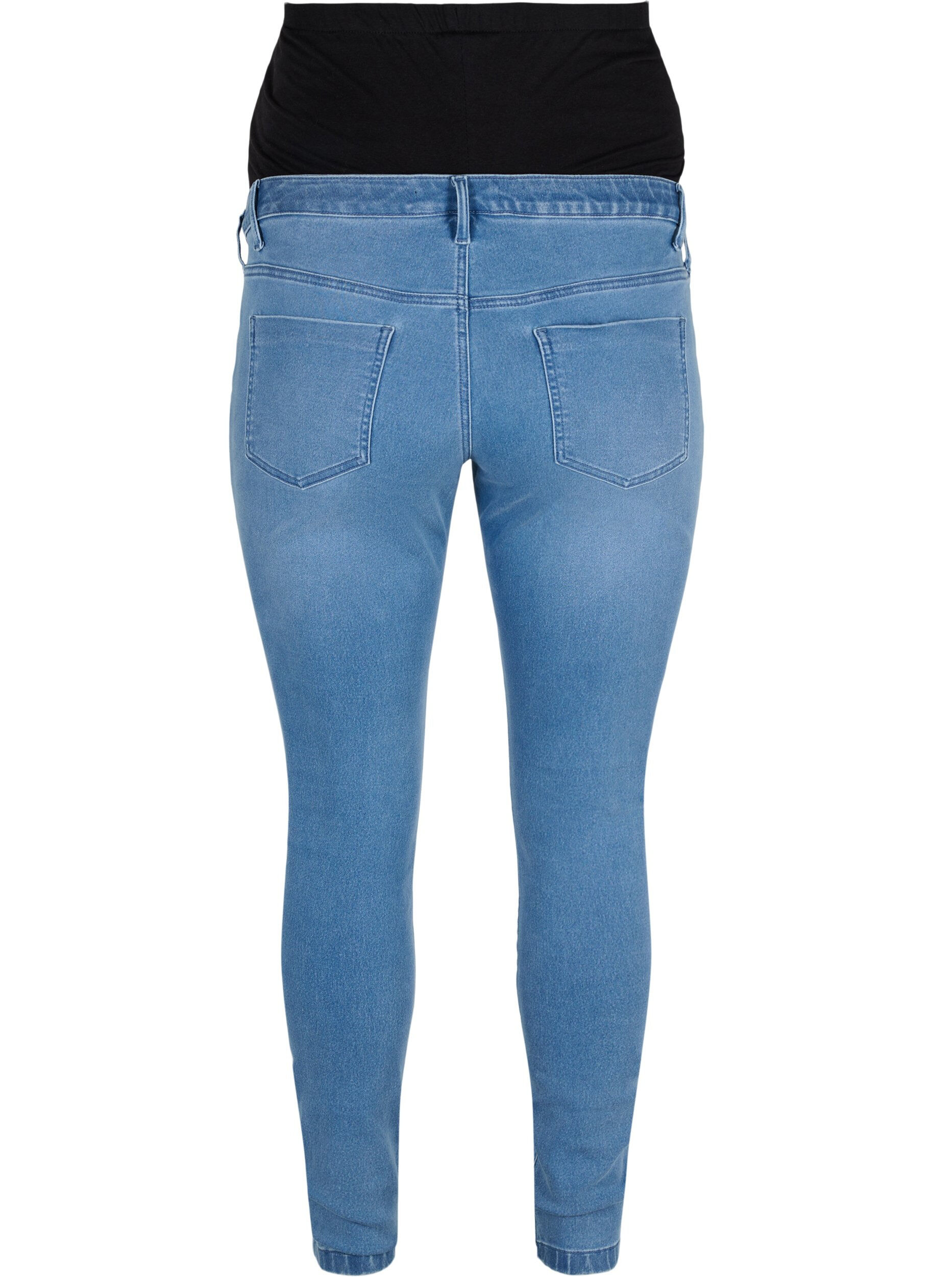 Zizzifashion Maternity jeggings in a cotton blend, Light blue denim, Packshot image number 1