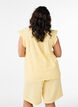 Sleeveless top in cotton muslin with ruffles, Yellow, Model image number 2