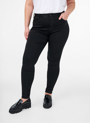Stay black Amy jeans with high waist, Black, Model image number 2