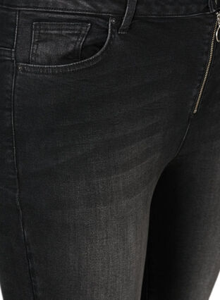 Cropped Nille jeans with frayed edges, Dark Grey Denim, Packshot image number 2