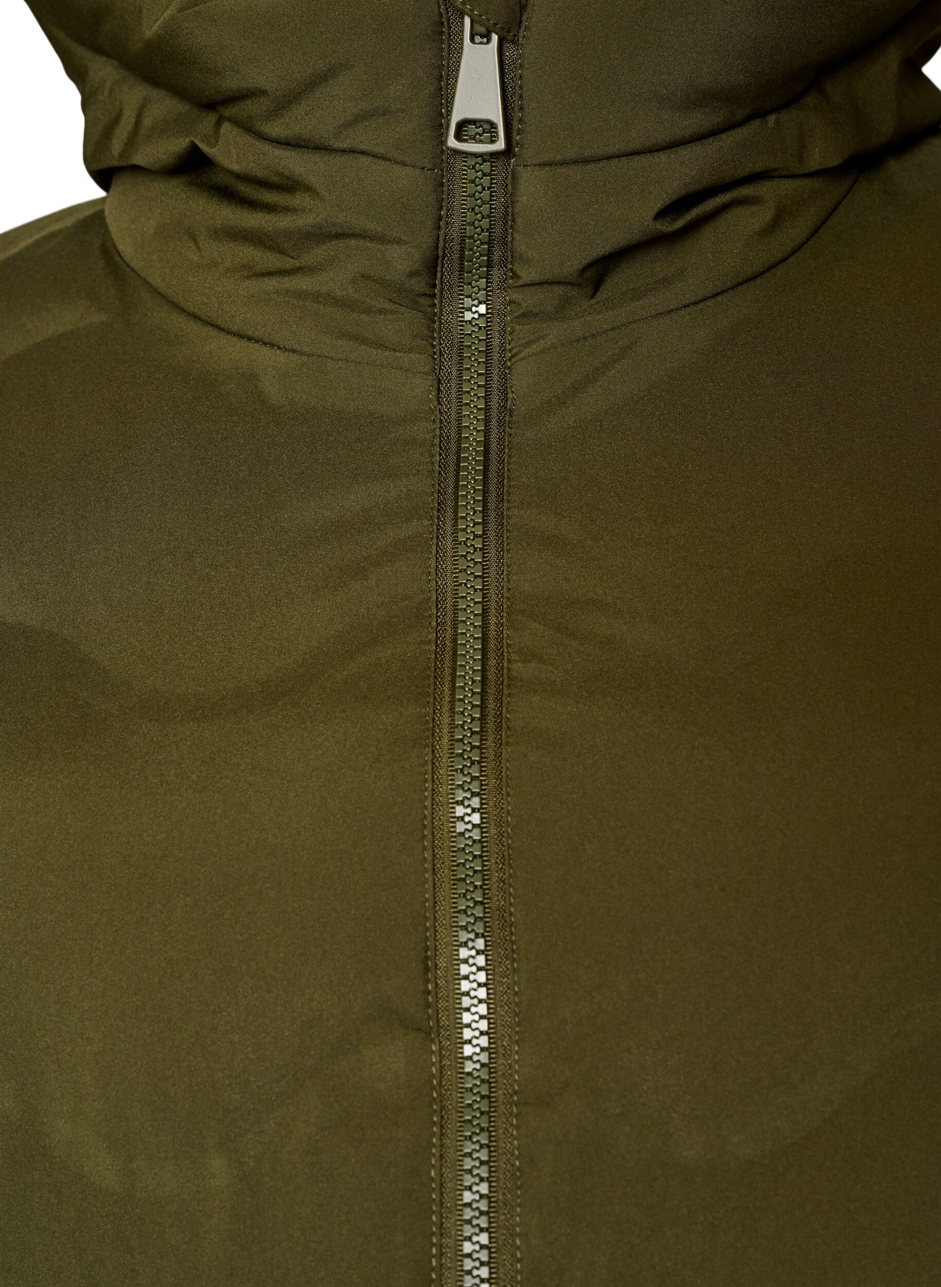 ZizzifashionLong hooded puffer jacket with a wave pattern, Green, Packshot image number 2