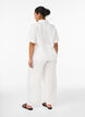 Wide-leg linen and viscose trousers, White, Model image number 1