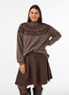Short knitted A-line skirt, Brown, Model image number 0