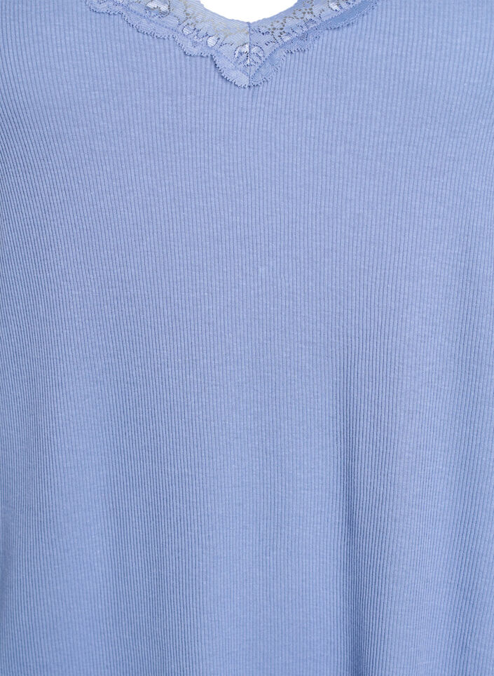 Nightgown with lace hem, Blue, Packshot image number 2