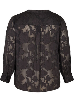 Transparent patterned shirt, Black, Packshot image number 1