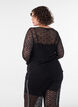 Sheer lace blouse with long sleeves, Black, Model image number 2