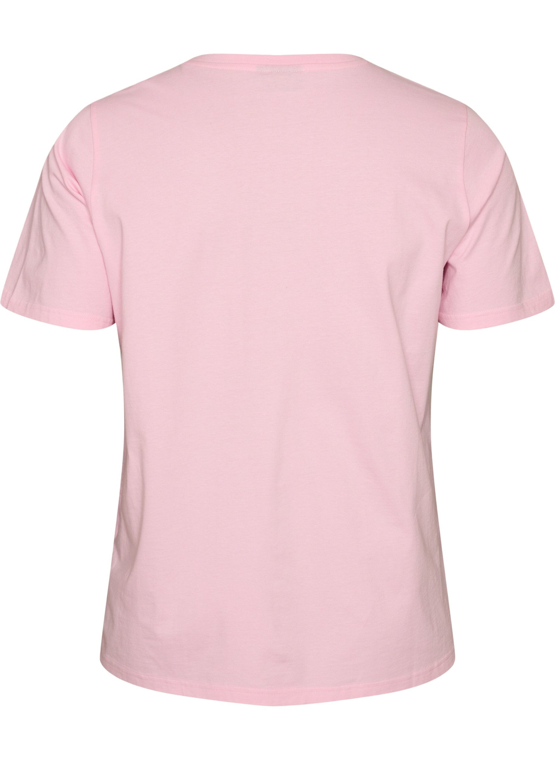 Zizzifashion Organic cotton T-shirt with front print, Pink, Packshot image number 1