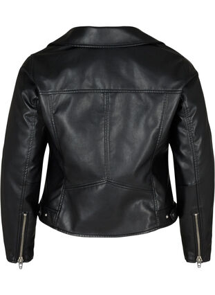 Short jacket in faux leather, Black, Packshot image number 1