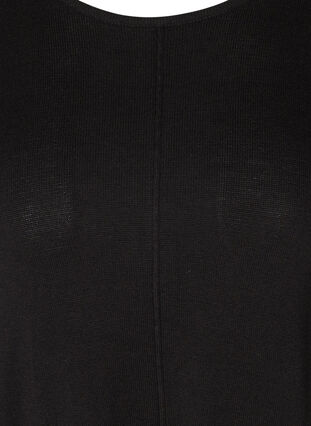 Knitted A-line blouse, Black, Packshot image number 2