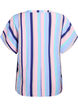 Striped viscose blouse with short sleeves, Blue, Packshot image number 1