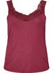 Viscose top with lace edge, Red, Packshot image number 0