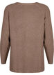 Melange pullover with side slit, Walnut/White Mel., Packshot image number 1