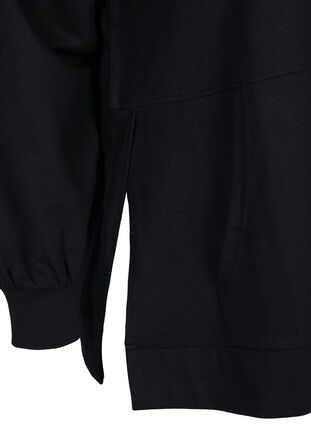 Hooded sweatshirt with slits, Black, Packshot image number 3