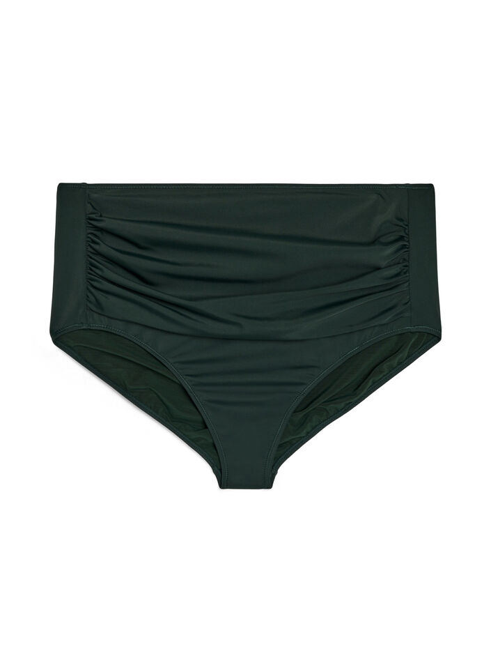 High-waisted bikini briefs with draping, Green, Packshot image number 0