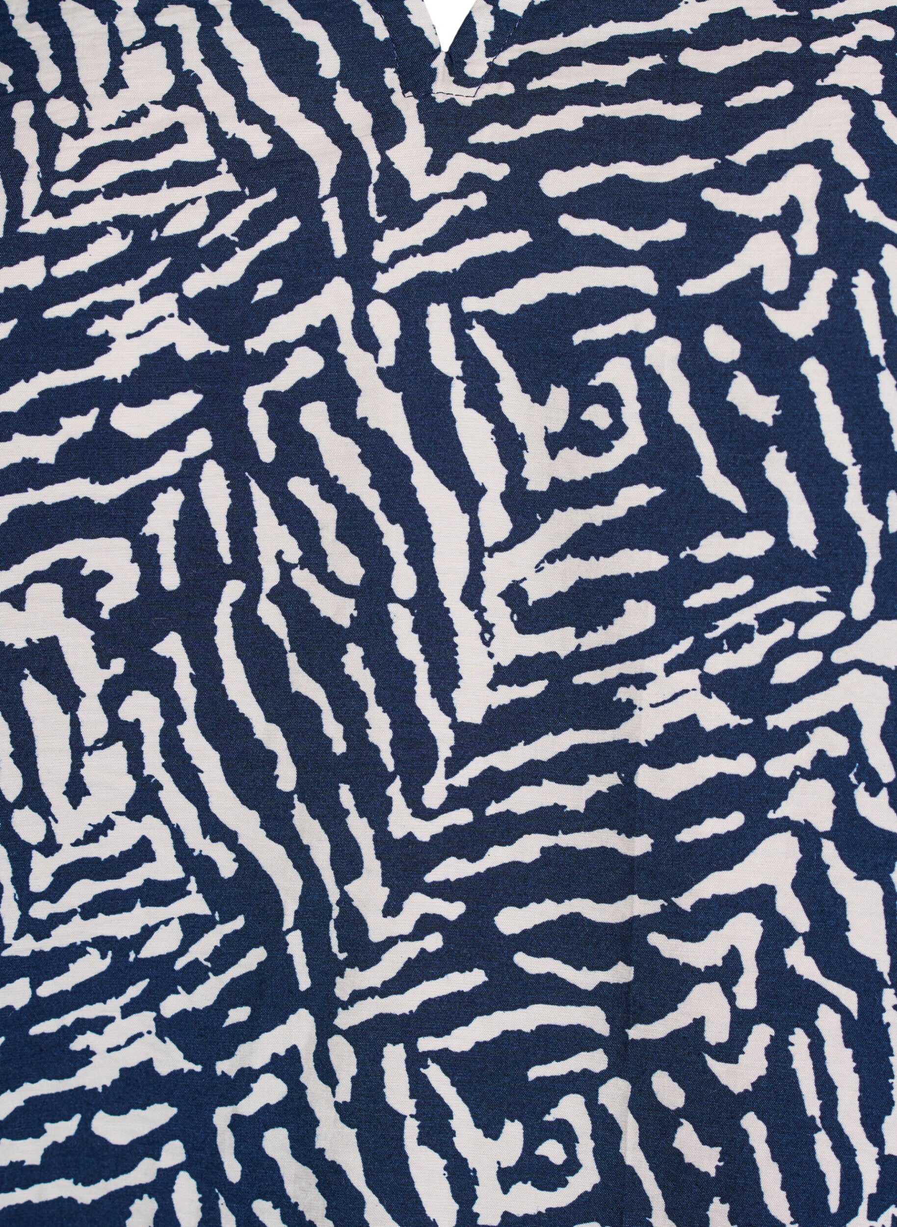 Zizzifashion Blouse with short sleeves and a ruffled hem, Blue, Packshot image number 2