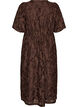Midi dress with floral jacquard, Brown, Packshot image number 1