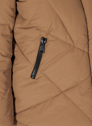Short winter jacket with hood and pockets, Rubber, Packshot image number 3