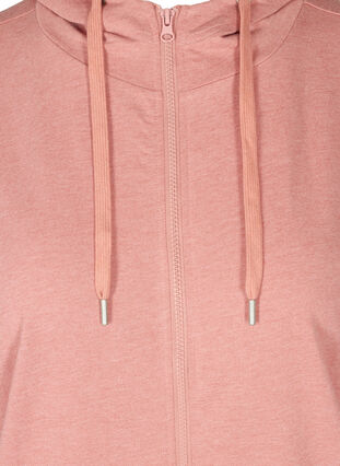 Sweater cardigan with a zip and hood, Old Rose, Packshot image number 2