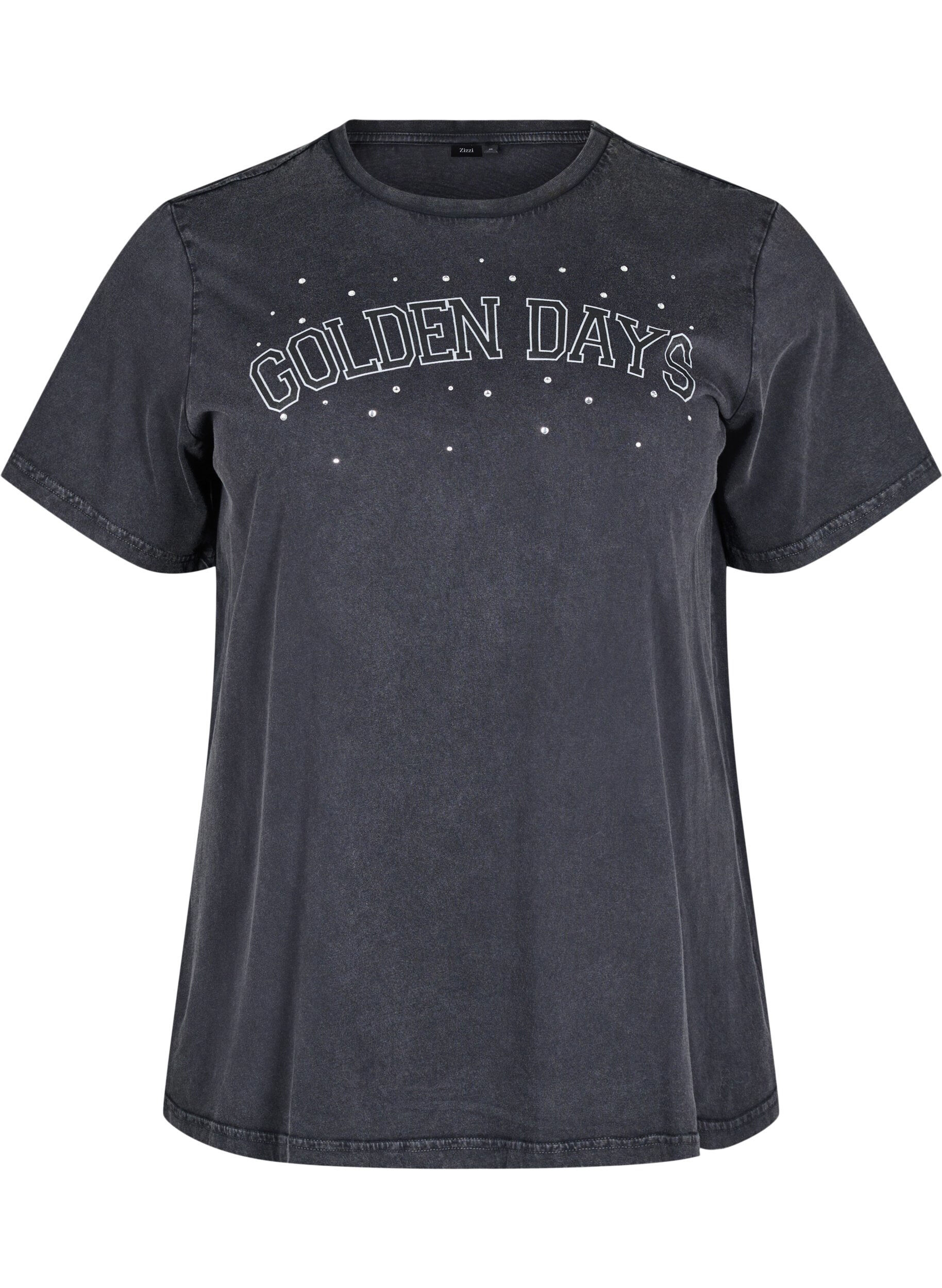 Zizzifashion T-shirt in organic cotton with graphic print, Grey, Packshot image number 0