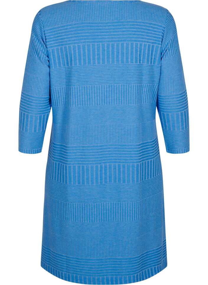 Dress with 3/4 sleeves and striped pattern, Princess Blue Mel., Packshot image number 1