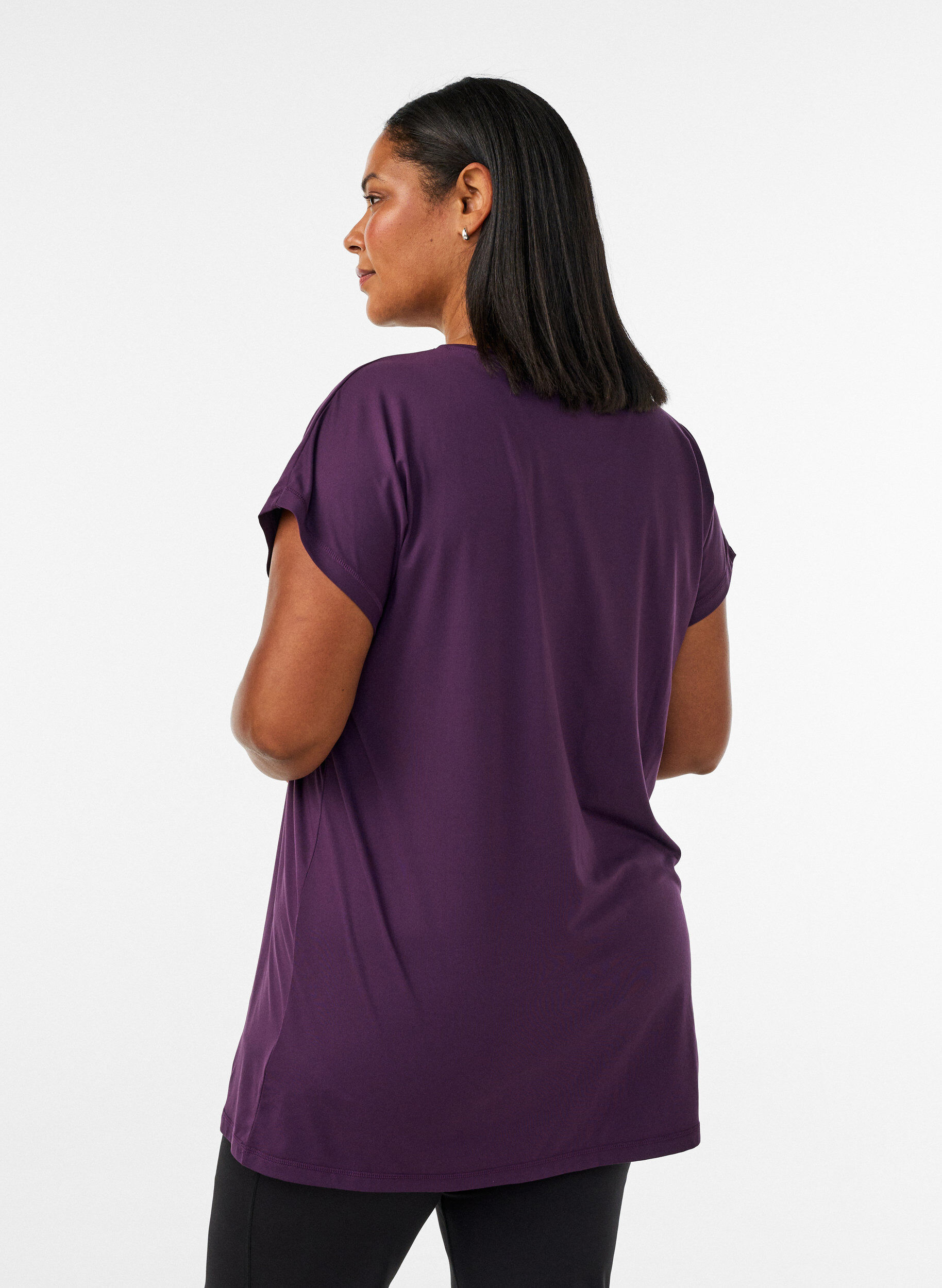 ZizzifashionLong workout T-shirt, Purple, Model image number 2