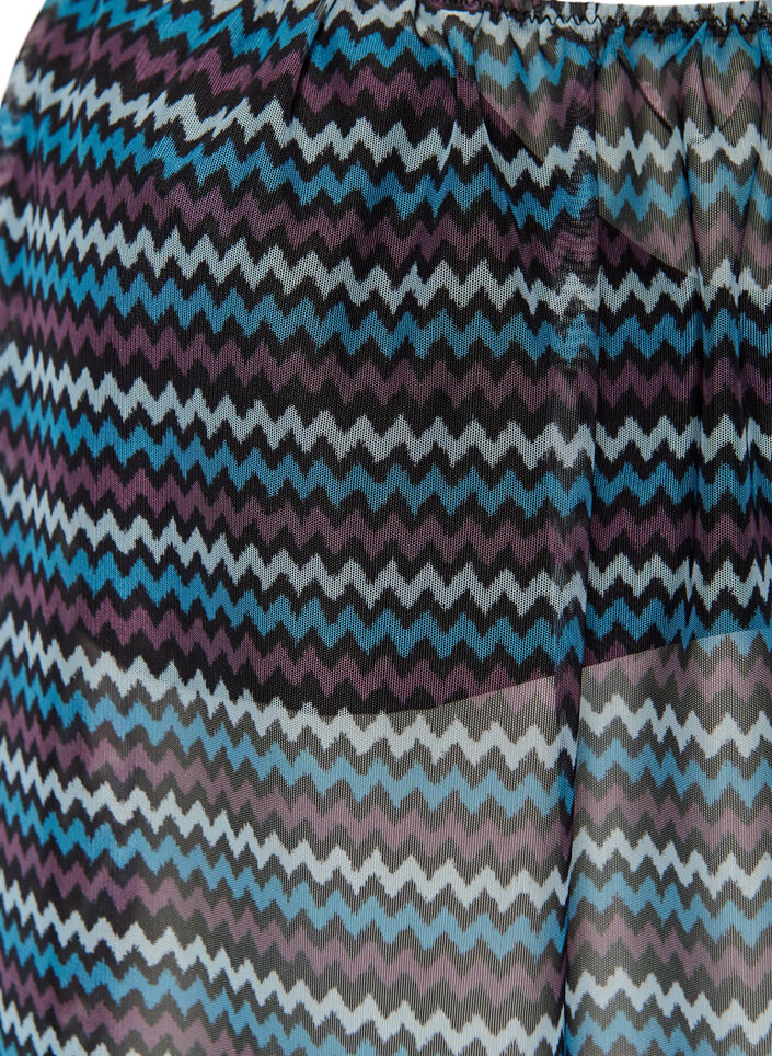 Patterned tankini top with underwire and criss-cross straps, Blue, Packshot image number 2