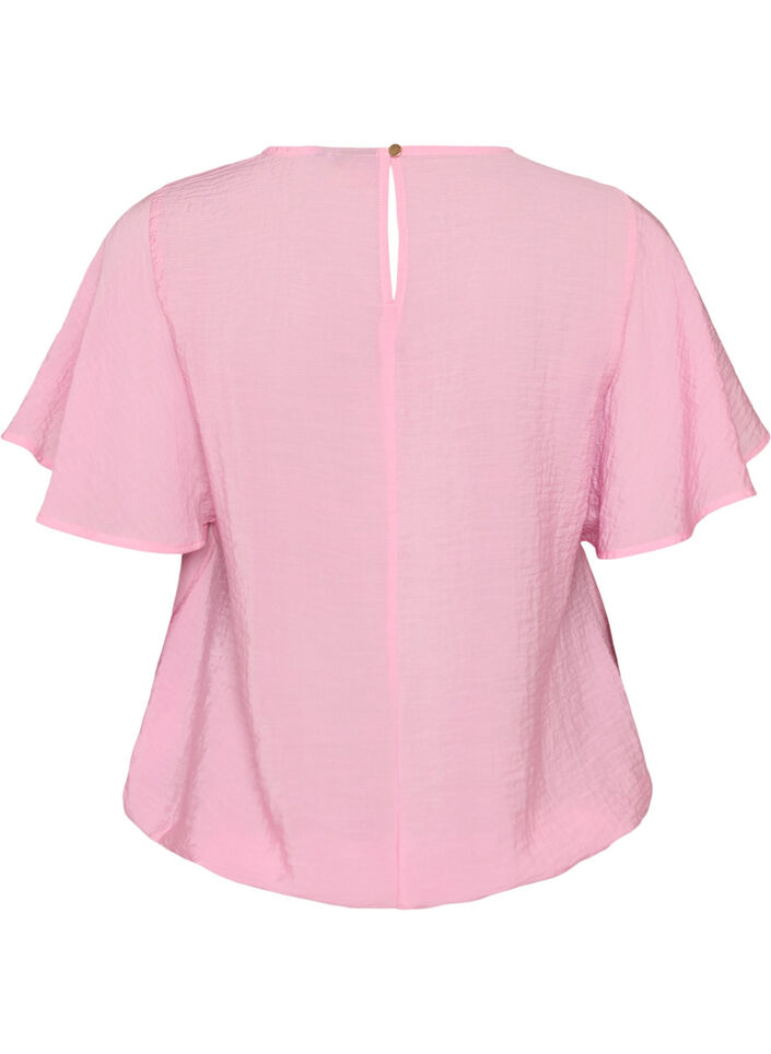 Blouse with balloon shape and wing sleeves, Pink, Packshot image number 1