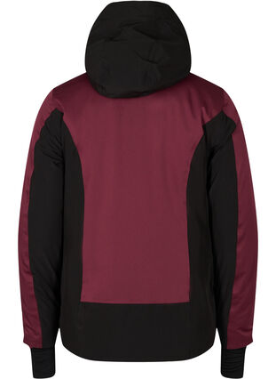 Ski jacket with removable hood and adjustable bottom hem, Burgundy Comb, Packshot image number 1