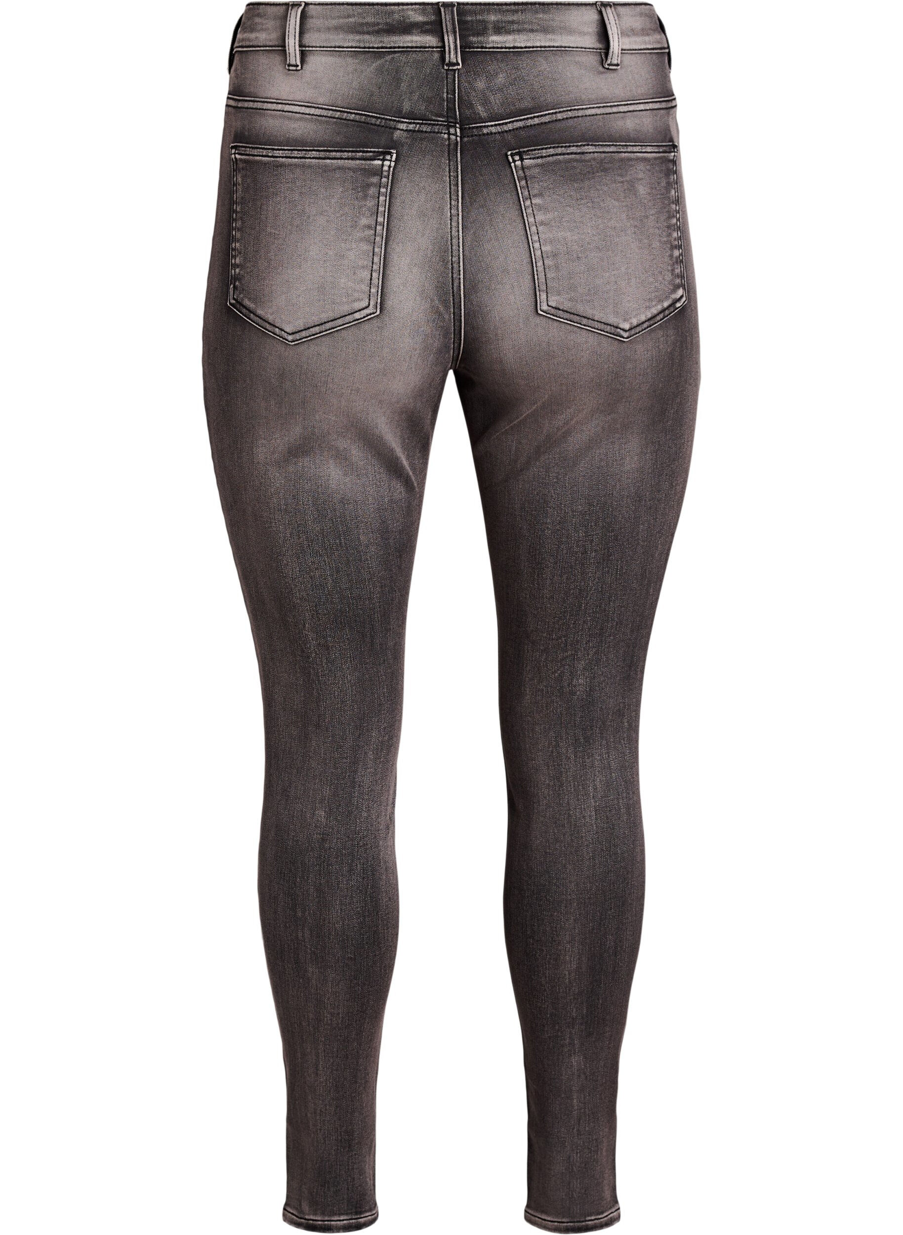 ZizzifashionSuper slim Amy jeans with high waist, Dark Grey, Packshot image number 1