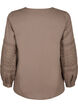Long sleeve blouse with decorative details, Caribou, Packshot image number 1