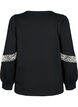 Sweatshirt with pearl details, Black, Packshot image number 1