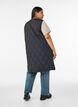Long quilted gilet with press studs, Black, Model image number 2