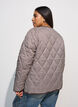 Quilted jacket with small checks and contrast trim, Brown, Model image number 2