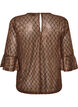 Sheer blouse with sequins and a diamond pattern, Brown, Packshot image number 1