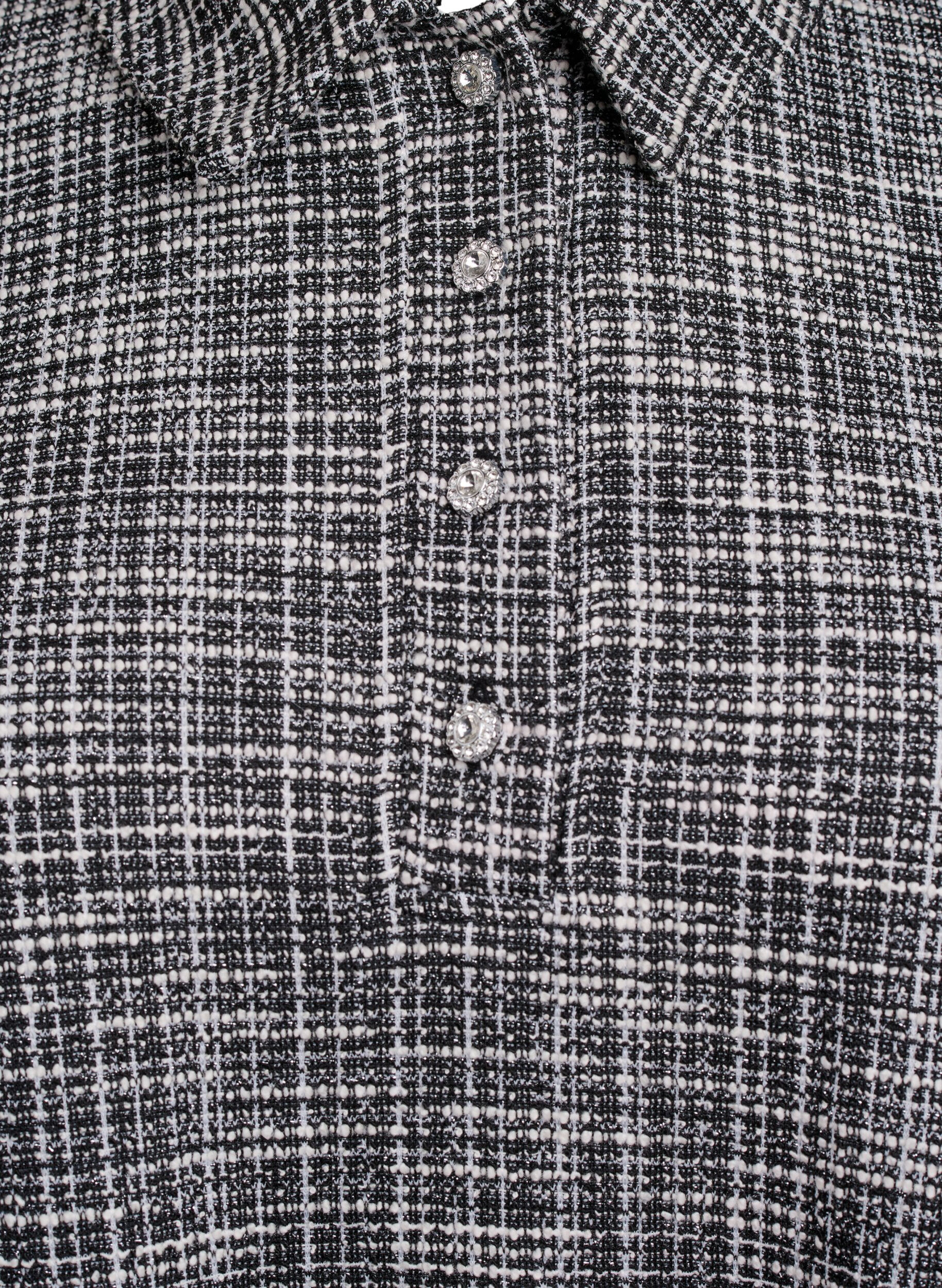 ZizzifashionShort dress in textured jersey with a graphic check, Vanilla, Packshot image number 2