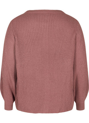 Short rib-knit cardigan with button fastening, Rose Taupe as sample, Packshot image number 1